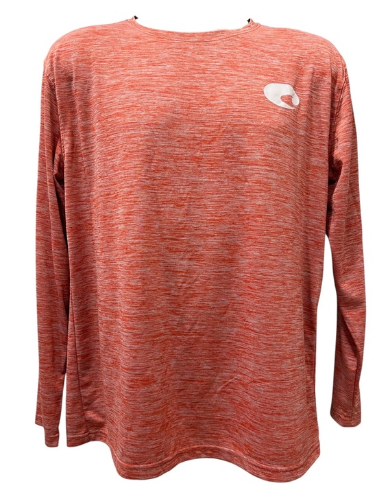 Costa Other - Costa Heathered Coral-White Long Sleeve Logo Shirt